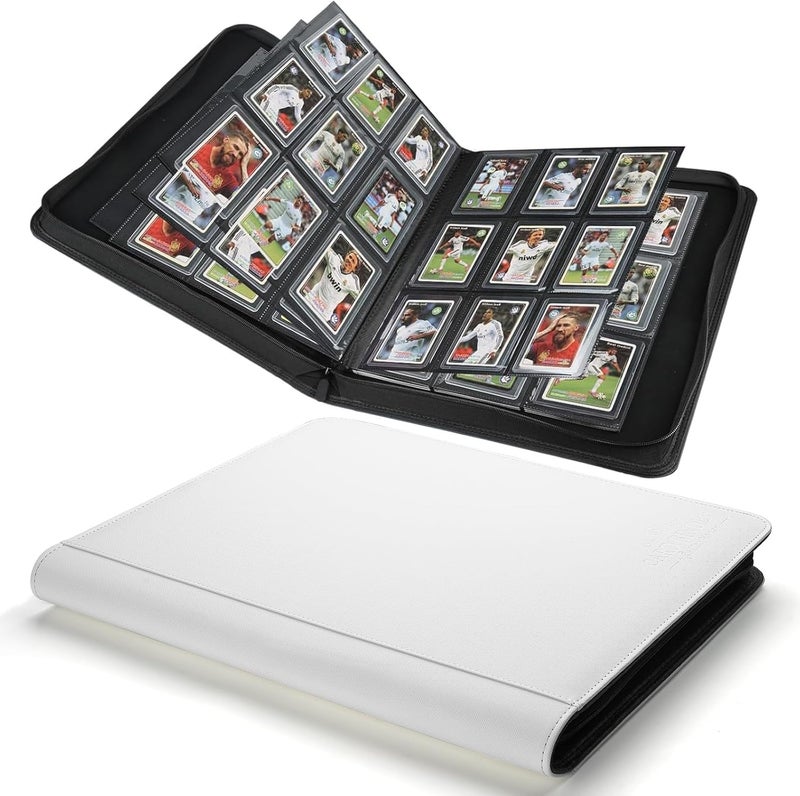 CARDBINDER Toploader Binder,Toploader Hard Cases, 9-Pocket Pages Sleeves Hold up 288 Cards.Toploader Card Binder with Sleeves for “3×4” rigid，Card Holder(White) - Image 1